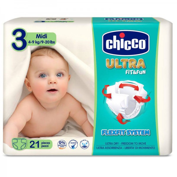 CHICCO PAñALES MIDI DE 4 A 9 21 UNIDADES