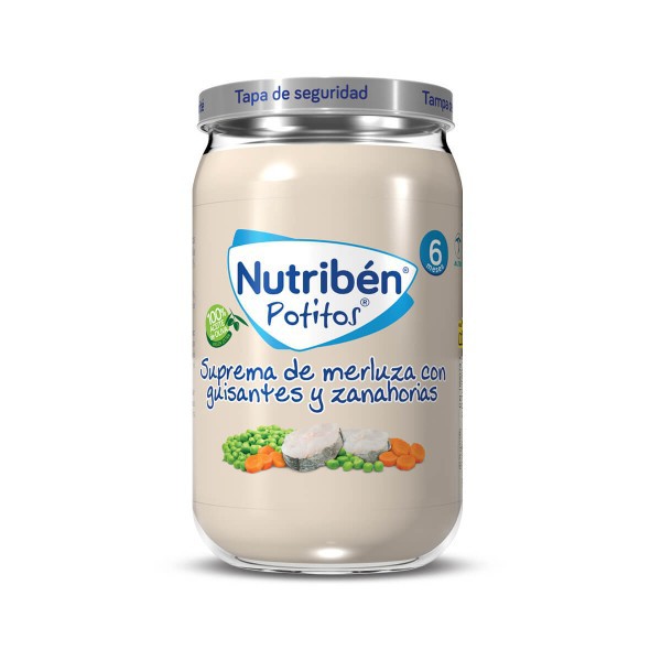 Potito Suprema de merluza con guisantes y zanahorias